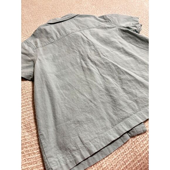 Cre8ions Linen Butterfly Embroidered Button Shirt XL Pastel Cottagecore Top Art - Picture 7 of 7